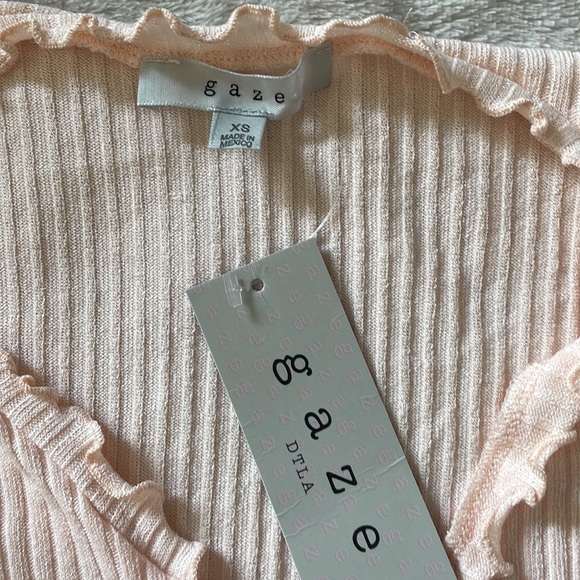 Gaze Light Pink Tie Sweater - Picture 2 of 2